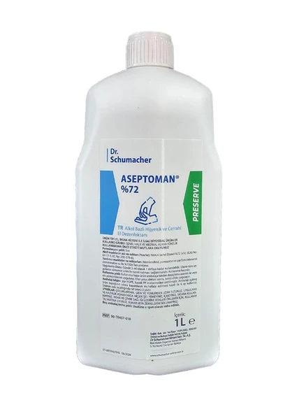 Dr.Schumacher Aseptoman %72 Alkol Bazlı Hijyenik El Dezenfektanı 1000ml