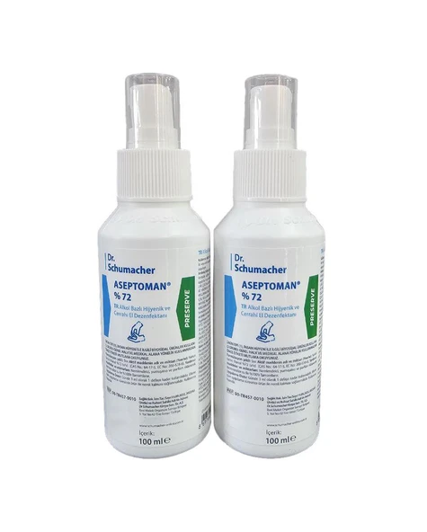 Dr.Schumacher Aseptoman %72 Alkol Bazlı Hijyenik El Dezenfektanı 100ml 2li