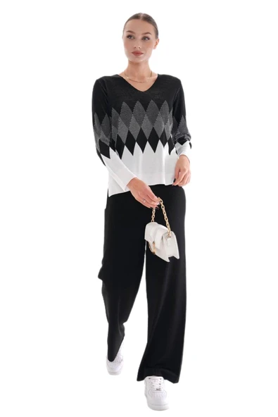 Kadın Triko Lastikli Bol Pantolon 12811 BGL-ST04224 - Resim 2