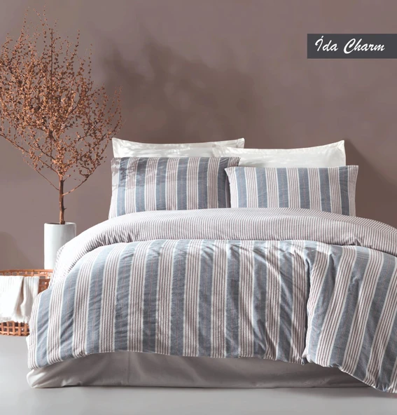 MAJOLİ NATUREL ÇİFT KİŞİLİK NEVRESİM TAKIMI İDEA CHARM - Resim 2