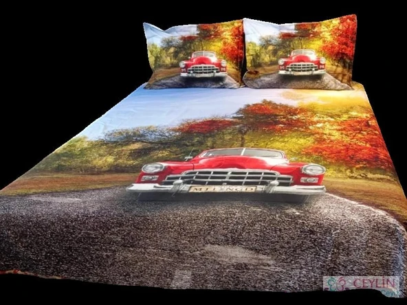 TÜRKİZ ÇİFT KİŞİLİK PAMUK SATEN NEVRESİM TAKIMI CARS - 2