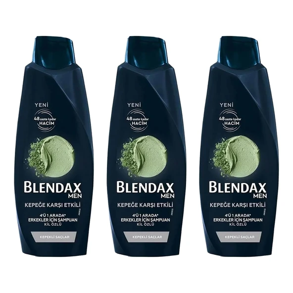 Blendax Men Kepeğe Karşı Etkili 4 ü 1 Arada 500 ml Şampuan x 3 Adet