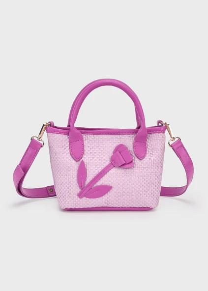 Mayoral Kız Çocuk Çiçekli Hasır Çanta