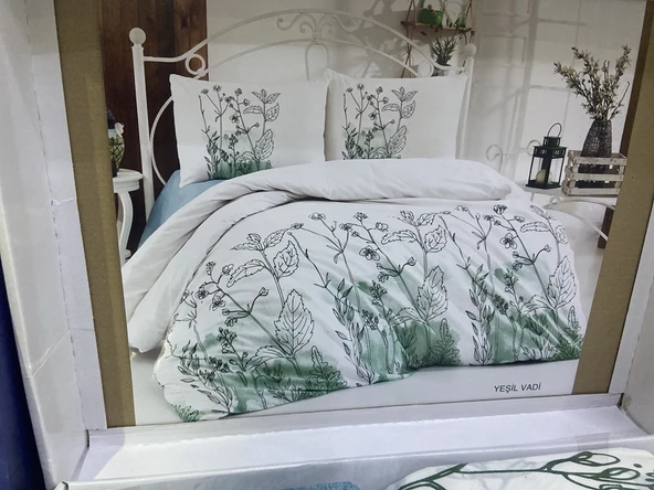 ÇİFT KİŞİLİK NEVRESİM TAKIMI YEŞİL VADİ ürün görseli