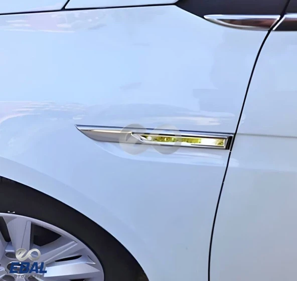 Renault Megane 4 Krom Yan Çamurluk 2 Parça 2016-2020 Model Arası Uyumlu P.Çelik - Resim 3