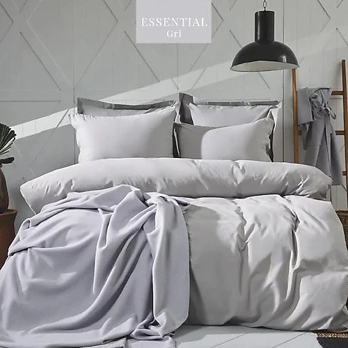 APRİCİTAS ESSENTİAL ÇİFT KİŞİLİK NEVRESİM TAKIMI GRİ ürün görseli