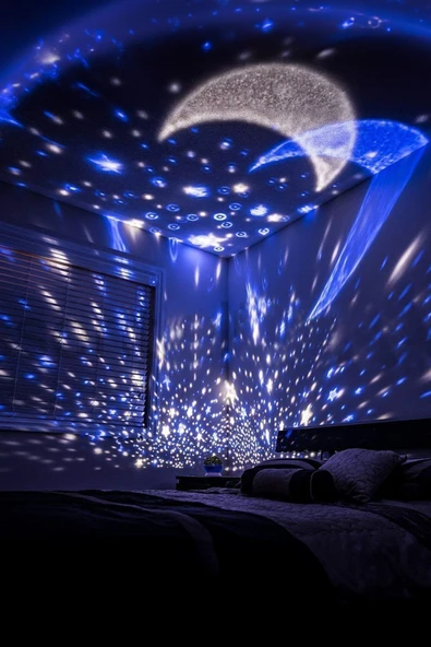 Renkli Yıldızlı Gökyüzü Projeksiyonçocuk Genç Gece Ve Masa Lambası Star Master - 5