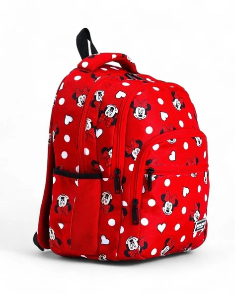 İlkokul Çantası 3'lü Takım Beslenme Çantası Kalemlik 42*30 Cm Kız Çocuk Okul Çantası Minie - Resim 3