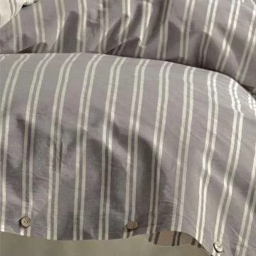 CLASY RANFORCE ÇİFT KİŞİLİK BUTİK NEVRESİM TAKIMI MADRAS ANTRASİT - 2