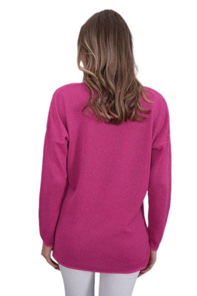 Kadın V Yaka Yaka Simli Kazak 12815 BGL-ST04225 - Resim 5