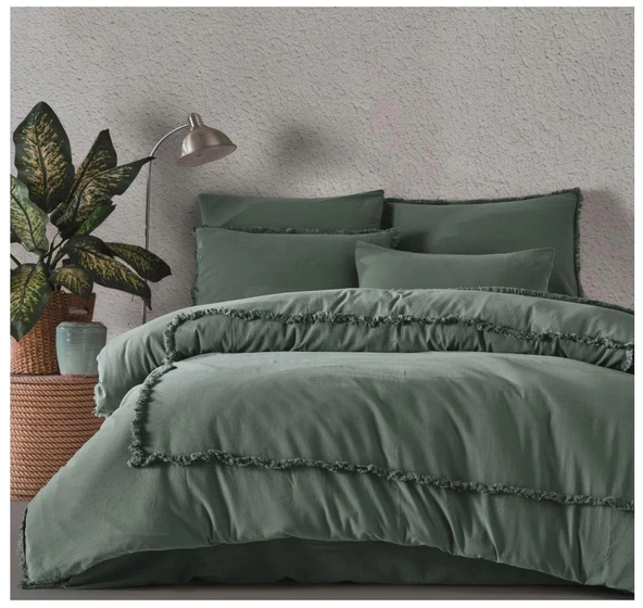 MAJOLİ MADDOX ÇİFT KİŞİLİK NEVRESİM TAKIMI DARK PAMPAS - Resim 4