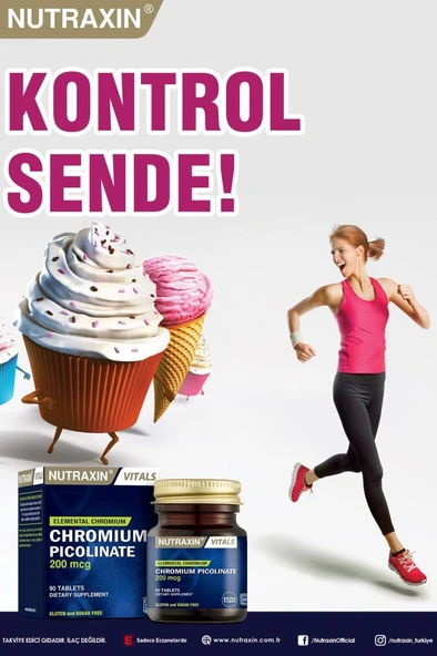 Nutraxin Chromium Picolinate 200 Mcg 90 Tablet Krom Takviyesi - 4