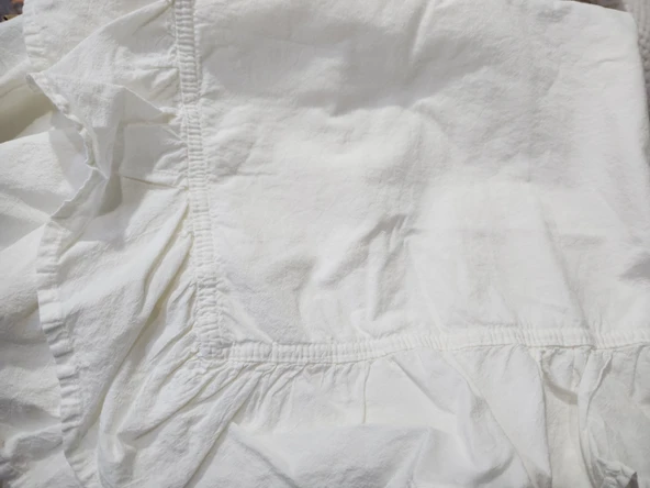 STONEWASHED NEVRESİM TAKIMI TEK KİŞİLİK SNOWWHİTE - Resim 4