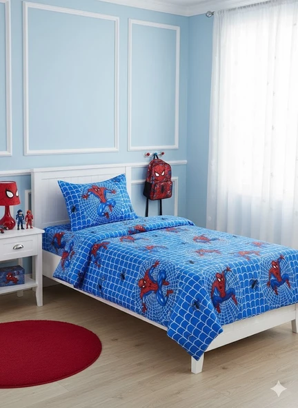 CEYLİN EKO TEK KİŞİLİK NEVRESİM TAKIMI ÖRÜMCEK ADAM - Resim 3