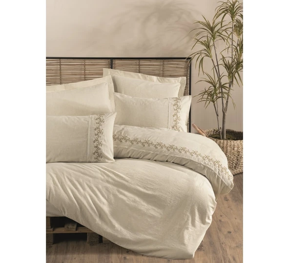 CB COTTON KETEN ÇİFT KİŞİLİK NEVRESİM TAKIMI DARIAN - Resim 8