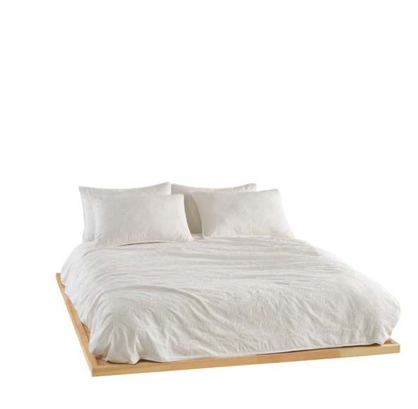 LİENNA ÇİFT KİŞİLİK NEVRESİM TAKIMI KREM - Resim 2