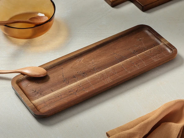 Porland Woodflower Akasya Sunum Tabağı 40 cm - 2