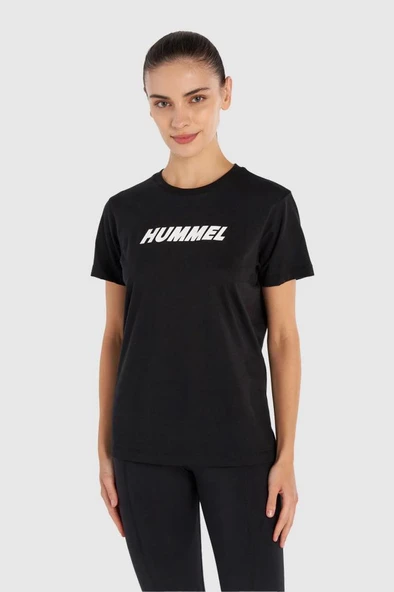 Hummel T-Te Elemental Logo Cotton Tee Siyah Kadın T-Shirt