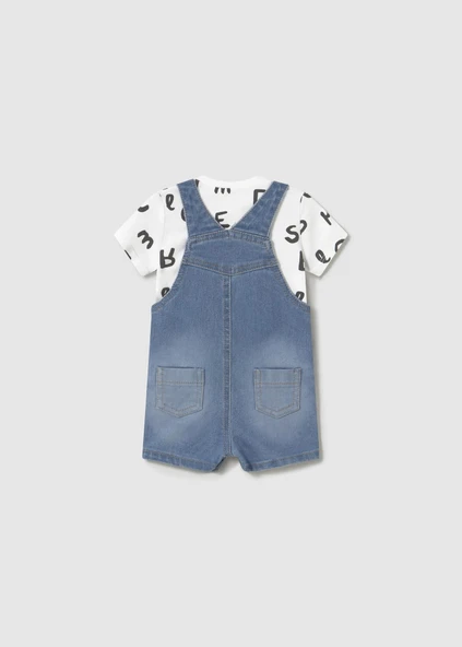 Mayoral Erkek Bebek Salopet Tshirt Takım - 3