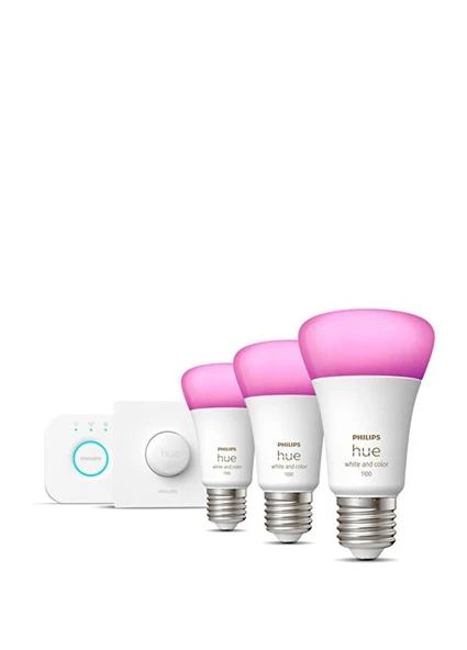 Philips Hue Renkli 3'lü Akıllı Butonlu E27 Bluetooth Özellikli Akıllı Başlangıç Seti - 2