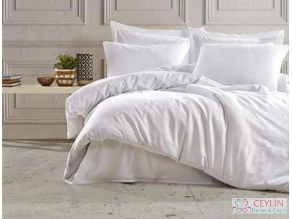 ŞAHESER JAKARLI NEVRESİM TAKIMI ÇİFT KİŞİLİK JACOB BEYAZ ürün görseli