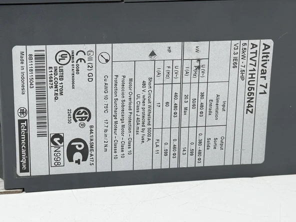 Schneider Altivar 71 Sürücü 5,5kW ATV71HU55N4Z 2.El - Resim 6