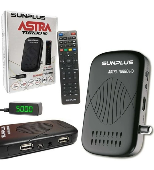 Sunplus Astra Turbo HD Çanaklı-Çanaksız Wi-fi Dahil Full Hd Sınırsız Sinema Paketli Uydu Alıcısı - 2