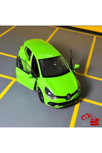 Renault Clio Rs 1/36 Ölçek Çek Bırak Diecast Yeşil Metal Model Araba Oyuncak - 6