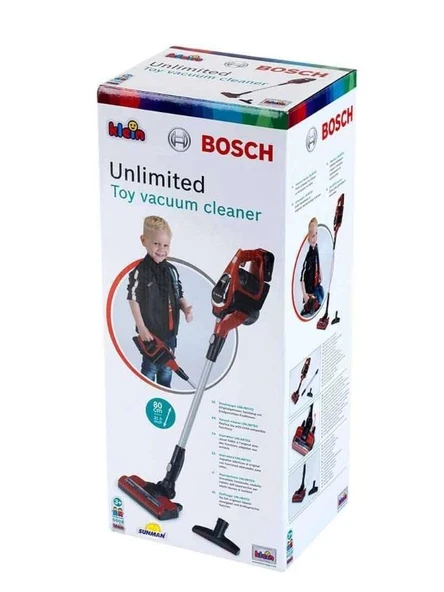 Oyuncak Dikey Bosch Klein Elektrik Süpürgesi Sesli Işıklı Kırmızı - 8