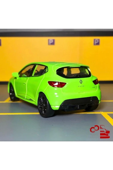 Renault Clio Rs 1/36 Ölçek Çek Bırak Diecast Yeşil Metal Model Araba Oyuncak - 5