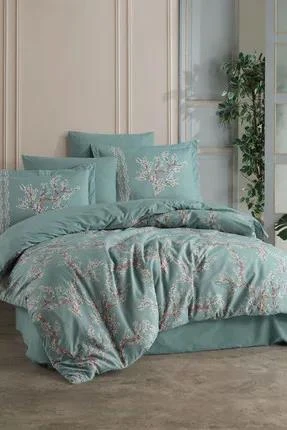 HOBBY RANFORCE TEK KİŞİLİK NEVRESİM TAKIMI CAMİLA YEŞİL - Resim 2