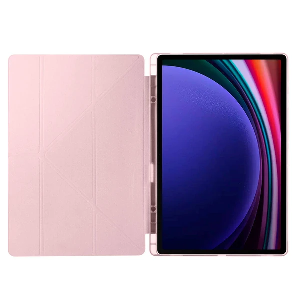 Samsung Galaxy Tab S10 Ultra Kılıf Tri Folding Kalem Bölmeli Standlı Kılıf - 4