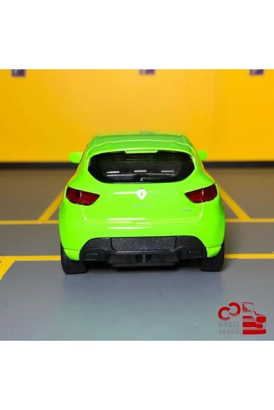 Renault Clio Rs 1/36 Ölçek Çek Bırak Diecast Yeşil Metal Model Araba Oyuncak - 4