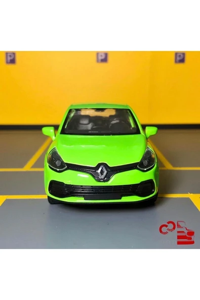 Renault Clio Rs 1/36 Ölçek Çek Bırak Diecast Yeşil Metal Model Araba Oyuncak - 2