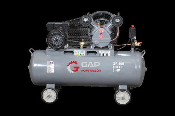Gaptools Pistonlu Hava Kompresörü 100 LT 2 Kafa 8 Bar 3HP