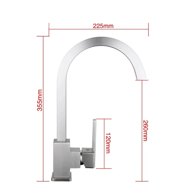 SRDC Mihenk Premium Mutfak Bataryası - Pirinç Gövde & Paslanmaz Boru - Çift Su Girişi - Resim 6