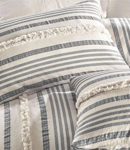 ŞAHESER NATUREL NEVRESİM TAKIMI ÇİFT KİŞİLİK NİDUS GRİ - Resim 4