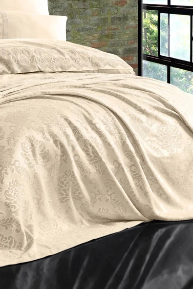 NAZİK 7 PARÇA PİKELİ NEVRESİM TAKIMI GELİN SETİ VALERİA BEJ - Resim 2