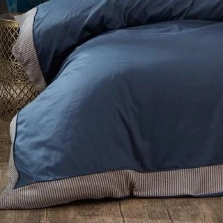 NAZİK SATEN NEVRESİM TAKIMI ÇİFT KİŞİLİK AMANDA İNDİGO - Resim 5