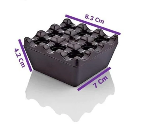 kırılmaz sert plastik küllük - 24 lü kare ızgaralı kül tablası - Resim 2