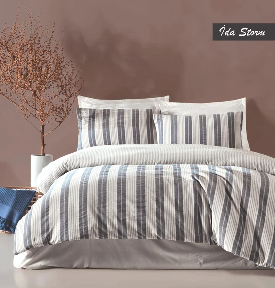 MAJOLİ NATUREL ÇİFT KİŞİLİK NEVRESİM TAKIMI İDEA STORM ürün görseli