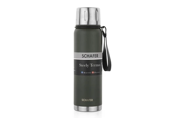 Schafer Çelik Termos 750 ML Yeşil Renk - 3