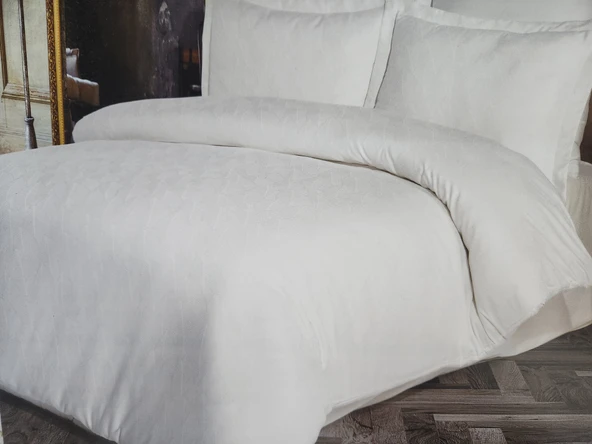 BAMBU SATEN NEVRESİM TAKIMI ÇİFT KİŞİLİK LANOTTE EKRU - Resim 2