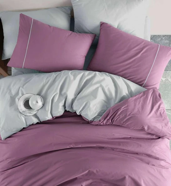 MAJOLİ ÇİFT KİŞİLİK RANFORCE DÜZ RENK NEVRESİM TAKIMI LONDON - Resim 4