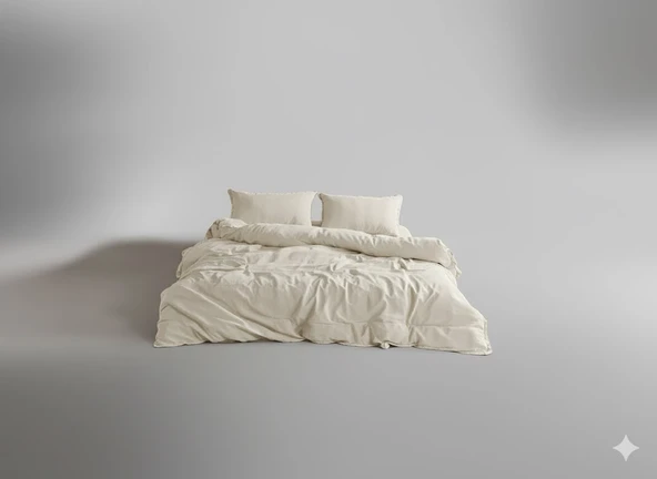 STONEWASHED NEVRESİM TAKIMI TEK KİŞİLİK AKDENİZ KREM ürün görseli