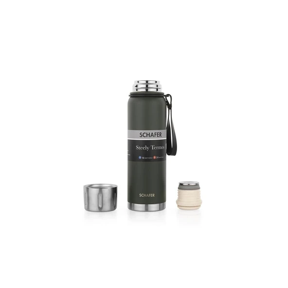 Schafer Çelik Termos 750 ML Yeşil Renk ürün görseli