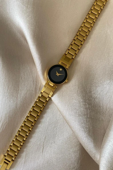 Romanson Altın Sarı Kaplama Halkalı Paslanmaz Çelik Özel Tasarım Kordon Küçük Vintage Kadın Kol Saati