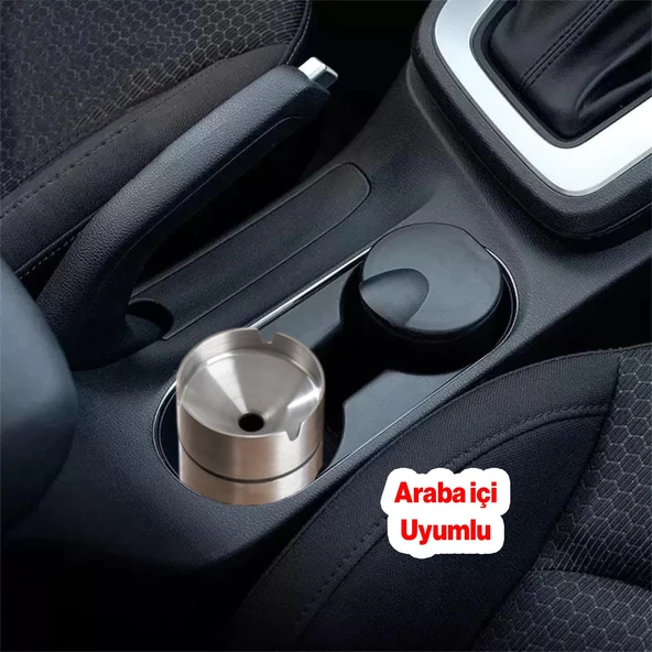 Dekoratif Küçük Küllük Araba İçi Bardak Uyumlu Çıkarılabilir Temizlenebilir Paslanmaz Metal 1 Adet - 3