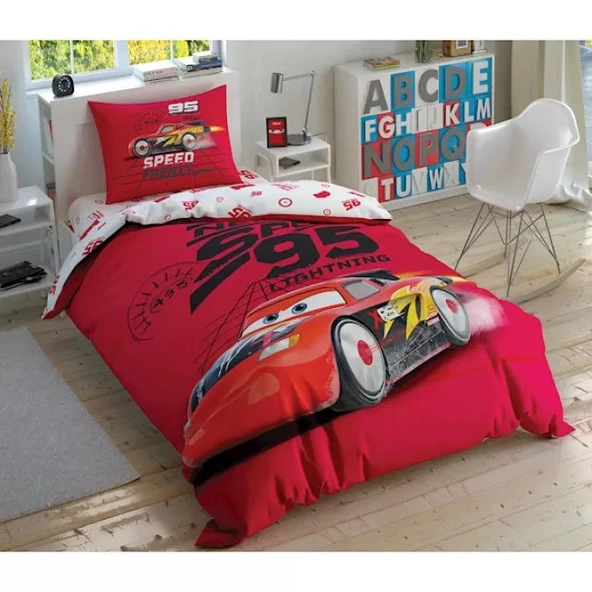 TAÇ LİSANSLI TEK KİŞİLİK NEVRESİM TAKIMI DH CARS SPEED FRENZY - 3