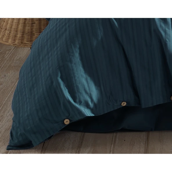 LİMASSO GOFRE ÇİFT KİŞİLİK NEVRESİM TAKIMI PARADİSO DRESS BLUE - Resim 5